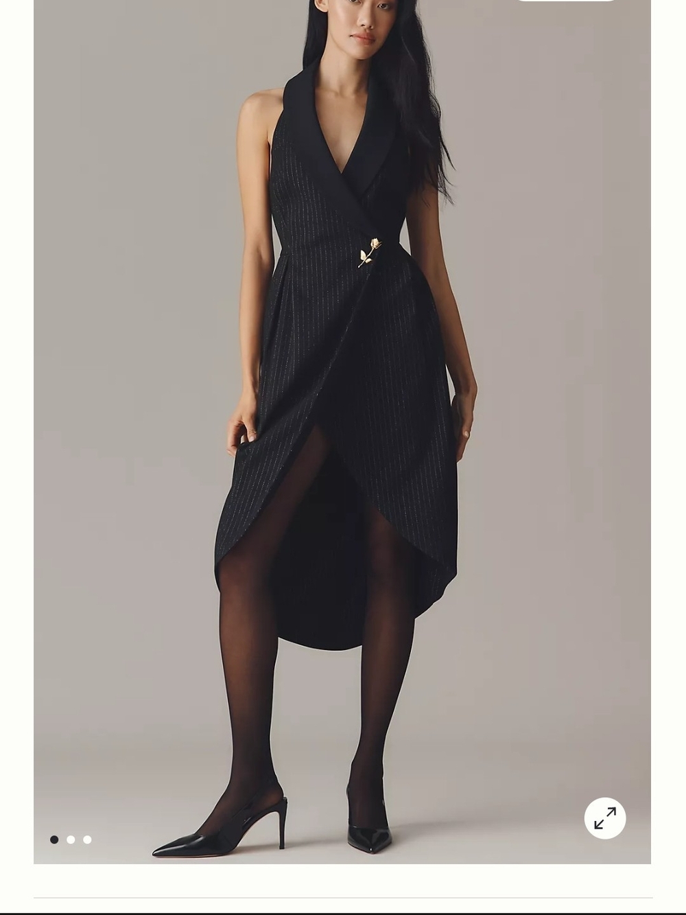 Anthropologie Pin Stripe Tuxedo Midi Dress